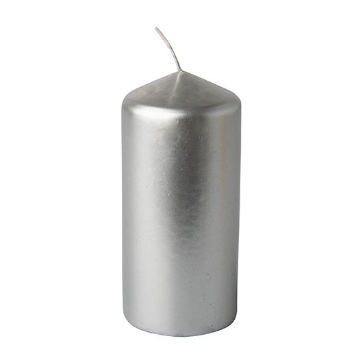 Sveča steber Ø 60 mm · 130 mm srebrna 1