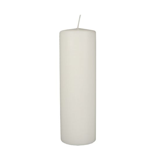 Sveča steber Ø 80 mm · 250 mm bela z ravno glavo 1