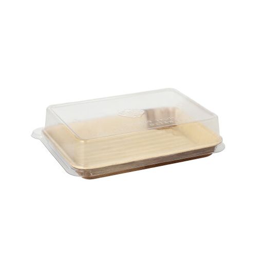 Škatle za sushi palmov list kvadratna 150 ml 4,4 cm x 17,5 cm x 12,2 cm natur s pokrovom iz rPET 1