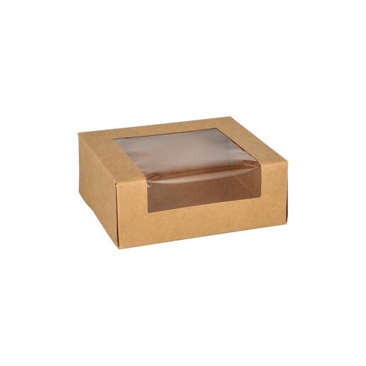 Škatle za sushi Pappe, PLA-beschichtet kvadratna 4,5 cm x 12 cm x 10 cm rjava 1