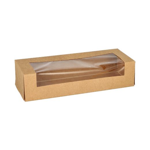 Škatle za sushi Pappe, PLA-beschichtet kvadratna 4,5 cm x 19,5 cm x 7 cm rjava 1