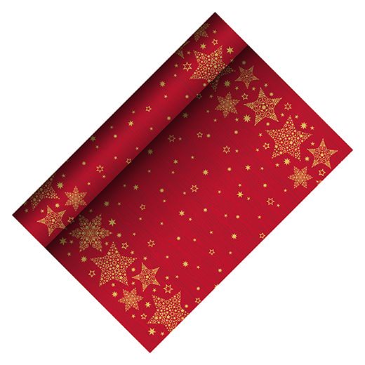 Tekač, kot blago, Airlaid 3 m x 40 cm rdeča "Christmas Shine" 1