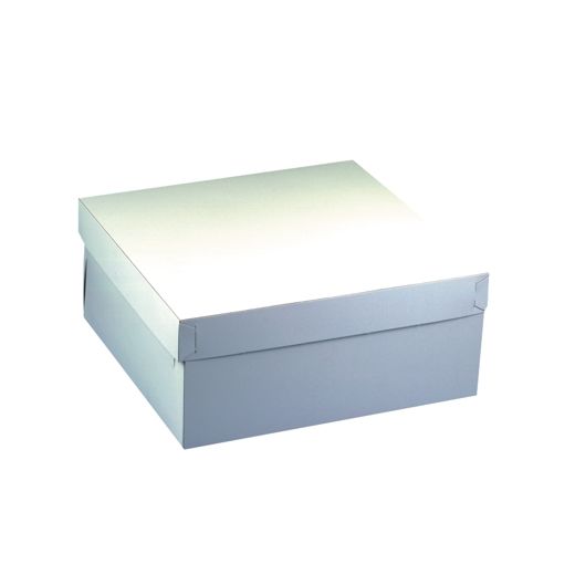 Karton za torte s pokrovom kvadratna 30 cm x 30 cm x 10 cm bela 1