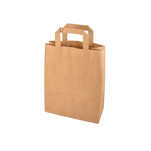 Nosilne vrečke, papir 28 cm x 22 cm x 10 cm rjava z ročajem 1