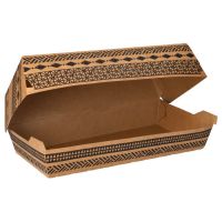 Škatla za bageto; material iz svežega kartona 7,5 cm x 10,7 cm x 21 cm rjava "Maori" velik