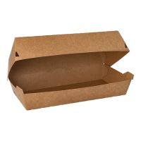 Škatla za bageto; material iz svežega kartona "pure" 7,5 cm x 10,7 cm x 22 cm rjava "100% Fair" velik