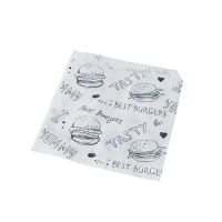 Hamburger vrečke, odporne na maščobe 13,5 cm x 13 cm bela odporno na mašcobe