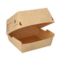 Škatla za burger; material iz svežega kartona "NOTPLA" 7,8 cm x 11,5 cm x 11 cm rjava