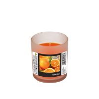 "Flavour by GALA" Dišeča sveča v kozarcu Ø 70 mm · 77 mm oranžna - pomaranča "Indro"