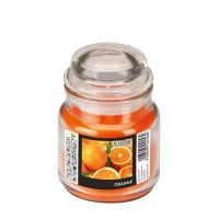 "Flavour by GALA" Dišeča sveča v kozarcu Ø 63 mm · 85 mm oranžna - pomaranča