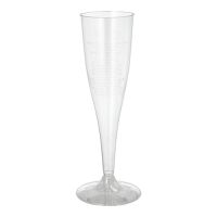 Kozarci za peneče vino, PS 0,1 l Ø 5 cm · 17,5 cm kristalno jasno s crystal clear podstavkom