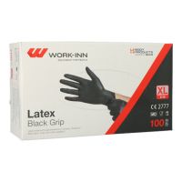 "WORK-INN/PS" Lateks rokavice, brez pudra "Black Grip" črna velikost XL