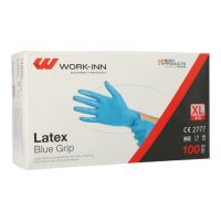 "WORK-INN" Lateks rokavice, brez pudra modra "Blue Grip" velikost XL