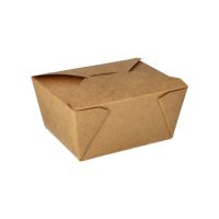 Lunch box, papir "pure" 750 ml 6,3 cm x 9 cm x 11,3 cm rjava