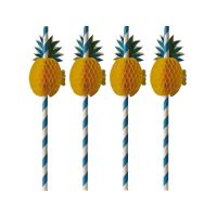 Slamice iz papirja Ø 6 mm · 20 cm modra/bela "Pineapple"