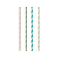 Slamice iz papirja Ø 6 mm · 20 cm sortirane barve "Stripes"