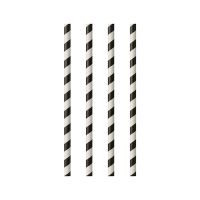 Slamice iz papirja Ø 6 mm · 20 cm črna/bela "Stripes"