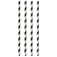 Slamice iz papirja Ø 6 mm · 29 cm črna/bela "Stripes"