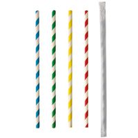 Slamice iz papirja Ø 6 mm · 20 cm sortirane barve "Stripes" posamično pakiranje