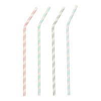 Slamice iz papirja Ø 6 mm · 22 cm sortirane barve "Stripes" fleksibilne