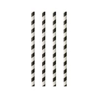 Slamice iz papirja Ø 6 mm · 24 cm črna/bela "Stripes"