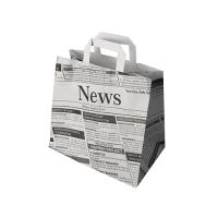 Nosilne vrečke, papir 25 cm x 26 cm x 17 cm "Newsprint" z ročajem