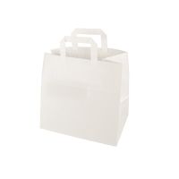 Nosilne vrečke, papir 25 cm x 26 cm x 17 cm bela z držalom in posamično EAN