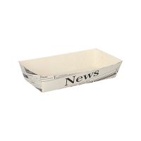Podstavki za pomfrit, karton 3,5 cm x 7 cm x 15 cm bela "Newsprint"