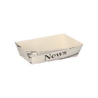 Podstavki za pomfrit, karton 3,5 cm x 7 cm x 12 cm bela "Newsprint"