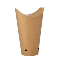 Žepek za pomfrit, karton okroglo Ø 6 cm · 17,7 cm rjava velik
