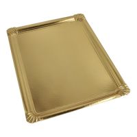 Servirni pladnji, karton, prevlečeni s PET kvadratna 34 cm x 45,5 cm zlata