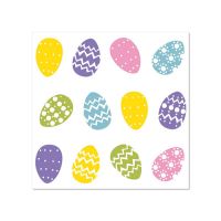 Serviete, 3-slojne zložene 1/4 25 cm x 25 cm "Coloured Eggs"