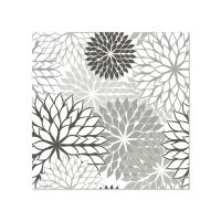 Serviete, 3-slojne zložene 1/4 25 cm x 25 cm siva "Floralies"