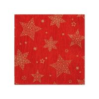 Serviete, 3-slojne zložene 1/4 25 cm x 25 cm rdeča "Christmas Shine"