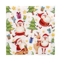 Serviete, 3-slojne zložene 1/4 33 cm x 33 cm "Happy Santa"