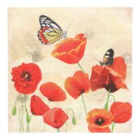 Serviete, 3-slojne zložene 1/4 33 cm x 33 cm "Poppy Flowers"