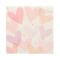 Serviete, 3-slojne zložene 1/4 33 cm x 33 cm "Pastell Hearts"
