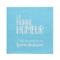 Serviete, 3-slojne zložene 1/4 33 cm x 33 cm modra "La Bonne Humeur"