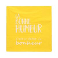 Serviete, 3-slojne zložene 1/4 33 cm x 33 cm rumena "La Bonne Humeur"