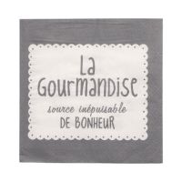 Serviete, 3-slojne zložene 1/4 33 cm x 33 cm siva "La Gourmandise"