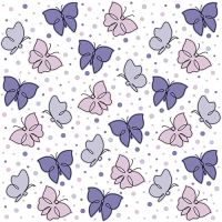 Serviete, 3-slojne zložene 1/4 33 cm x 33 cm vijolična "Papillons"