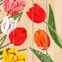Serviete, 3-slojne zložene 1/4 40 cm x 40 cm "Blooming Tulips"
