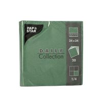 Serviete "DAILY Collection" zložene 1/4 24 cm x 24 cm temno zelena