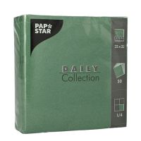 Serviete "DAILY Collection" zložene 1/4 32 cm x 32 cm temno zelena