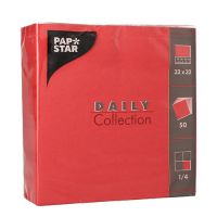 Serviete "DAILY Collection" zložene 1/4 32 cm x 32 cm rdeča