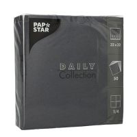 Serviete "DAILY Collection" zložene 1/4 32 cm x 32 cm črna