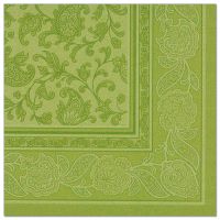 Serviete "ROYAL Collection" zložene 1/4 40 cm x 40 cm olivno zelena "Ornaments"