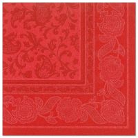 Serviete "ROYAL Collection" zložene 1/4 40 cm x 40 cm rdeča "Ornaments"