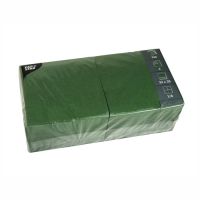 Serviete, 3-slojne zložene 1/4 33 cm x 33 cm temno zelena