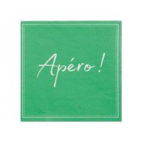 Serviete, 3-slojne zložene 1/4 25 cm x 25 cm zelena "Apero"